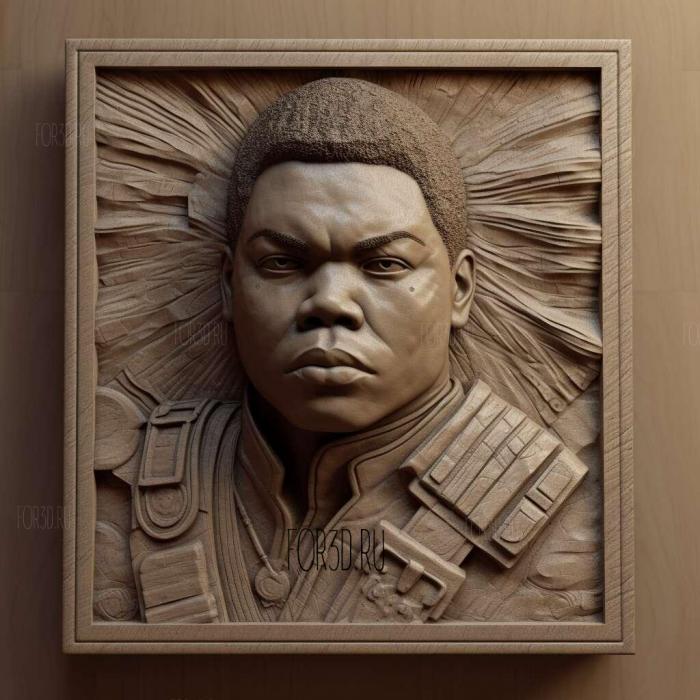 John Boyega 3 stl model for CNC